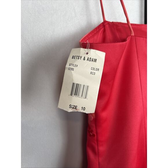 NEW Vintage Betsy & Adam Embroidered Midi Dress Women's 10 Pink Ombre Formal - Picture 8 of 10